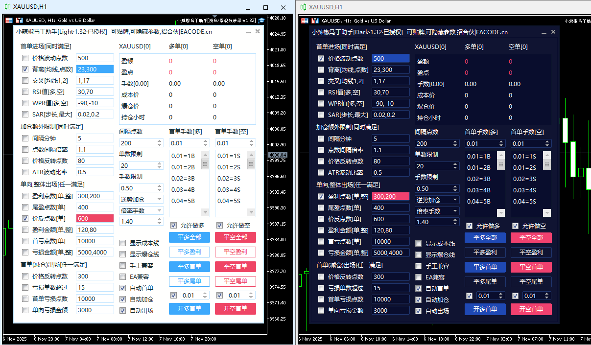 【小辣椒马丁助手】多策略自由组合,支持全/半自动/一单一结,手工兼容,带强大面板,史上最爽,玩马丁必备